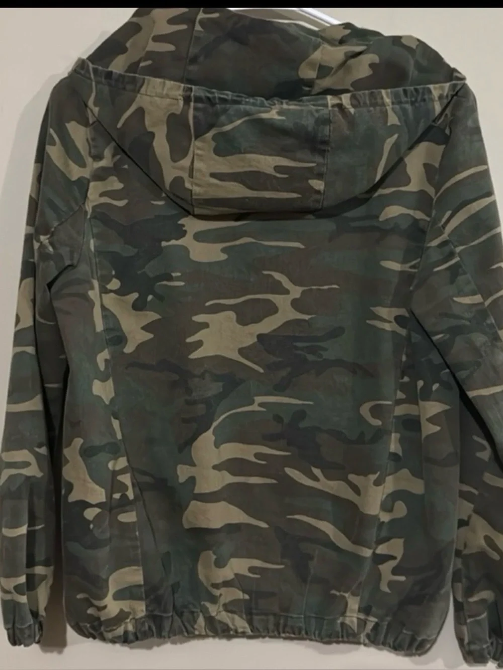 Before You Utility lightweight Camo Hooded Zip-Up Jacket Women's Small Timeless